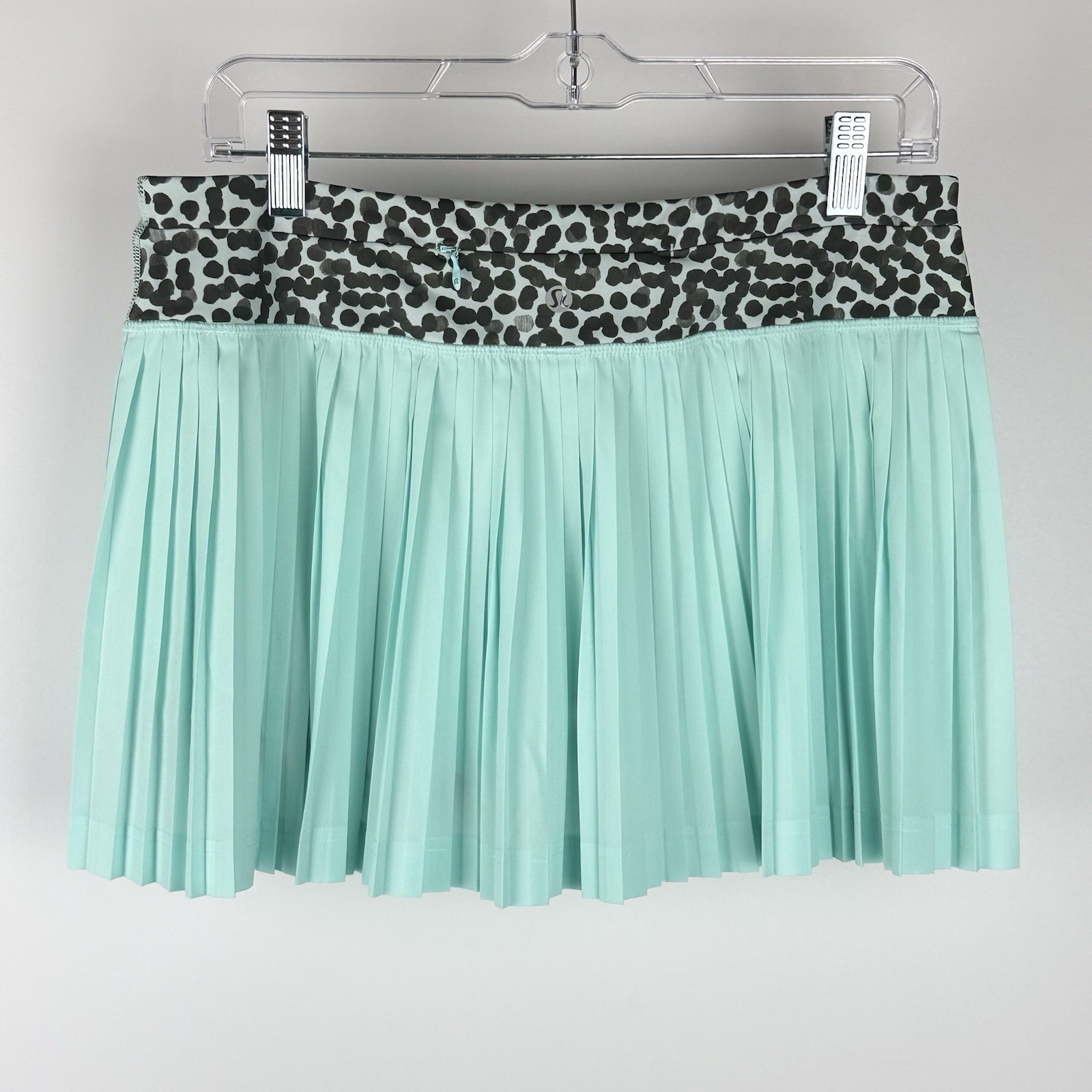 Lululemon Pleat to Street II Skirt 8 Tranquil Blue Ace Spot Leopard Tennis Skort