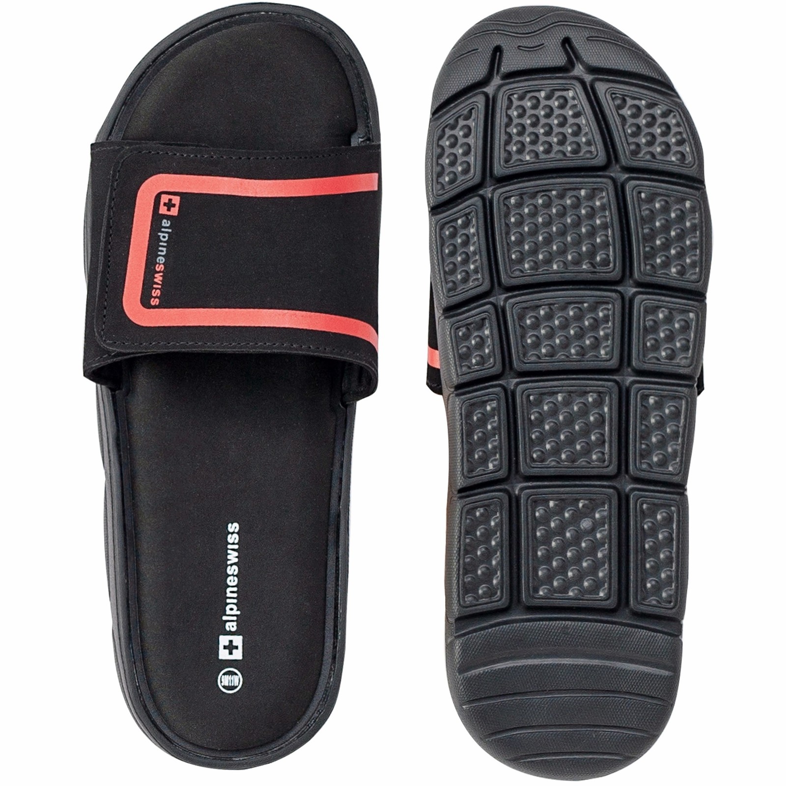 Alpine Swiss Gabe Men Slide Sandals Shock-absorbing foam Insole for Arch