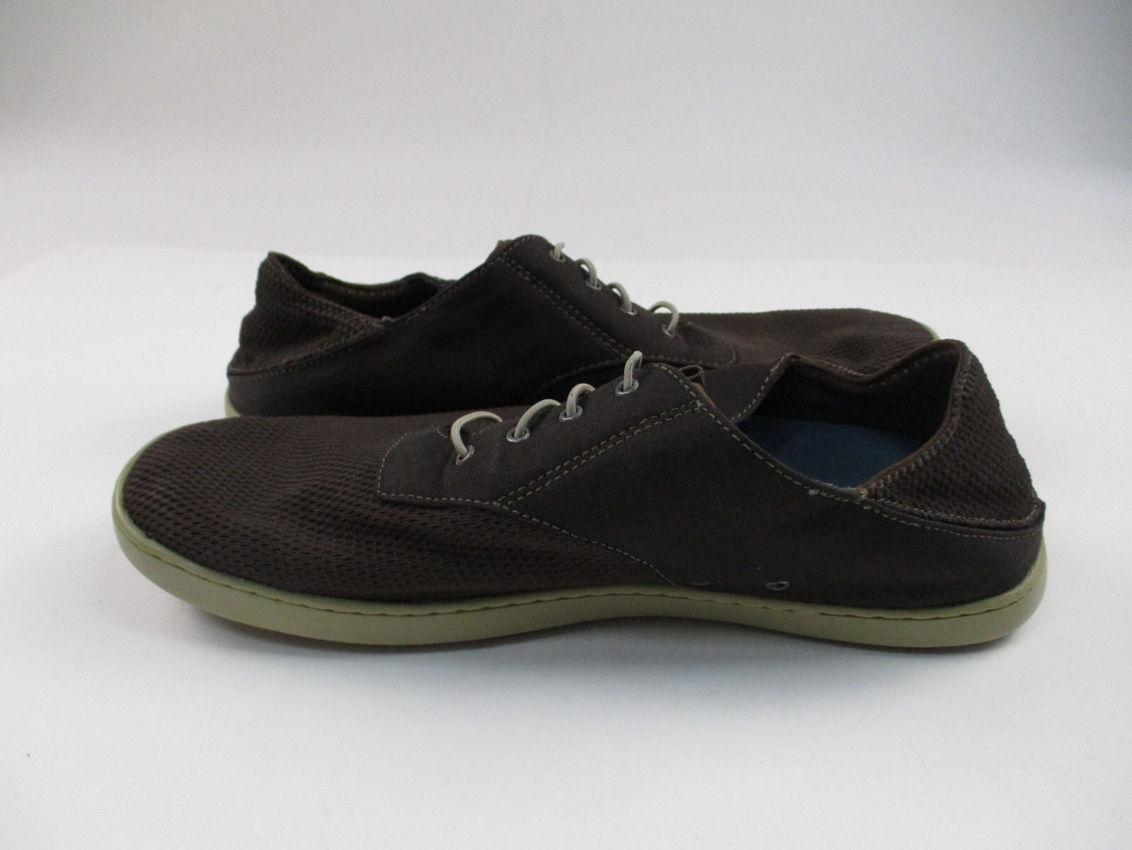 OluKai Men’s Nohea Moku Boat Shoes Mens 11 Brown Low Top Lace Up