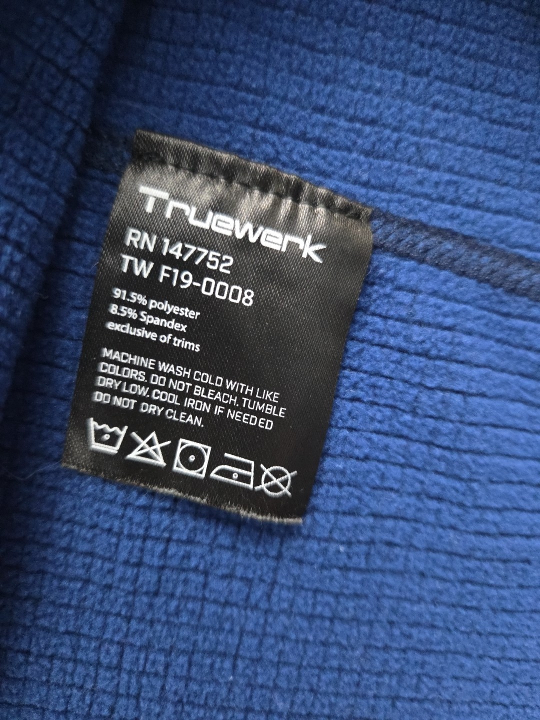 Truewerk 1/4 Zip Thermal Fleece Lightweight Performance Stretch Workwear Large