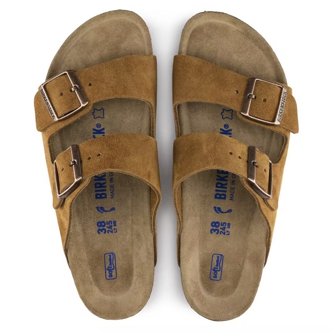 Birkenstock Arizona Soft Footbed Sandals Taupe Suede Leather Shoes EU37-45
