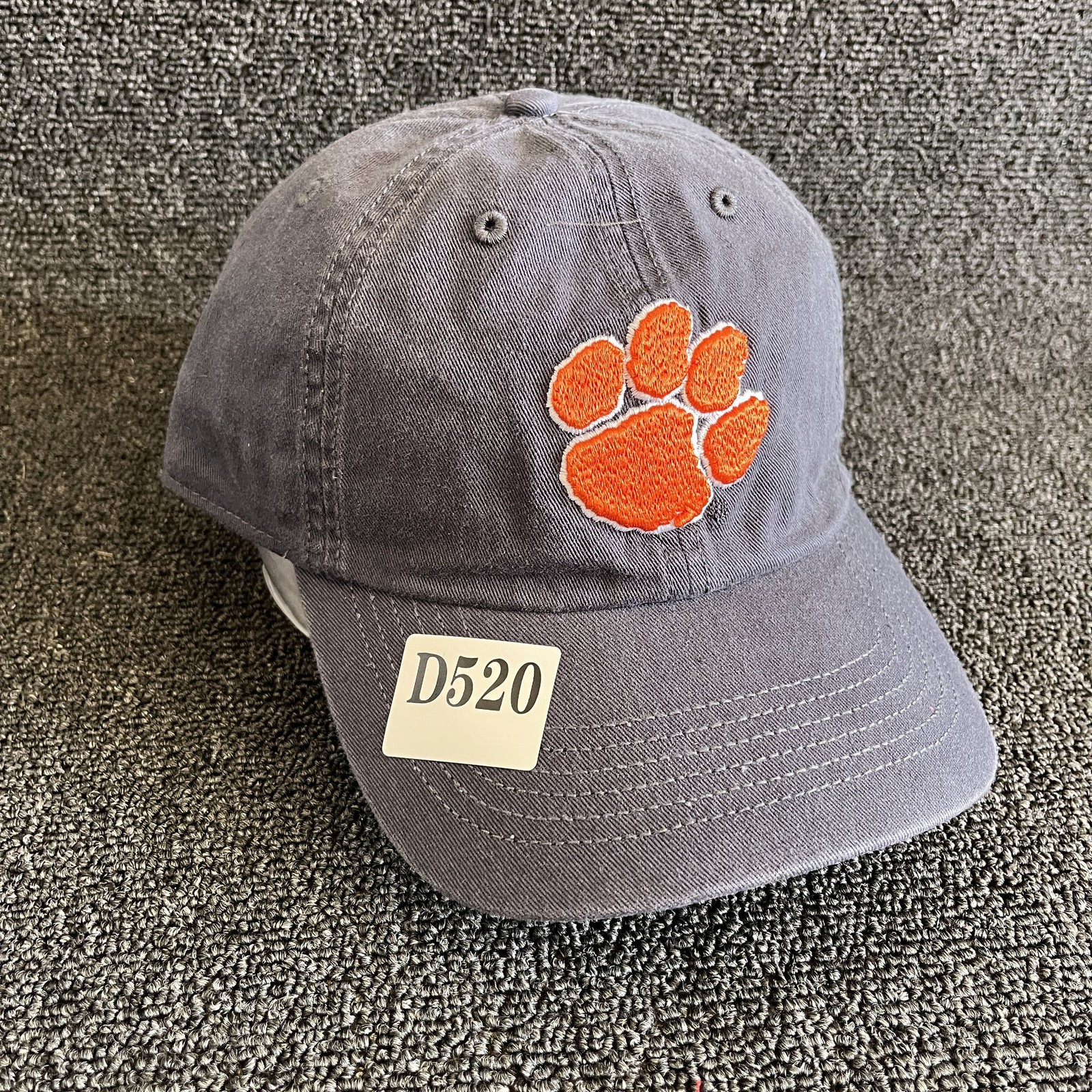 ’47 Brand Clemson Tigers Baseball Cap Strapback Grey Orange Paw Print One Size N