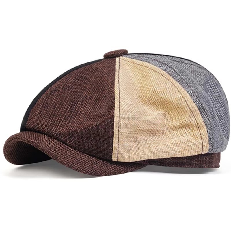Newsboy Hat Flat Cap Driver Herringbone Tweed Plain Wool Baker Boy Classic Golf