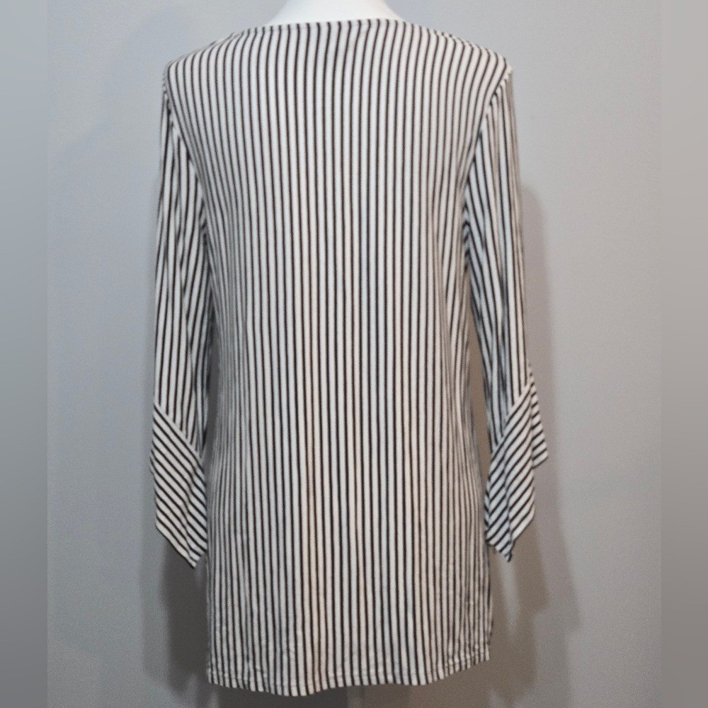 Chico’s Black and White Striped Tunic