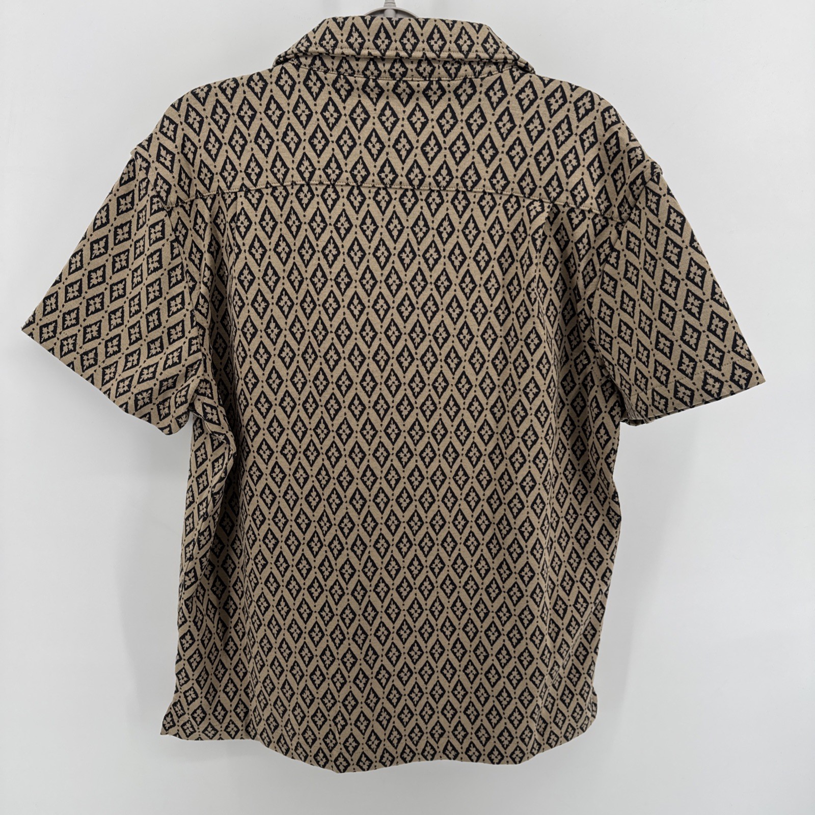NWT $98 Scotch & Soda Men’s Diamond Jacquard Short Sleeve Knit Camp Shirt Size M