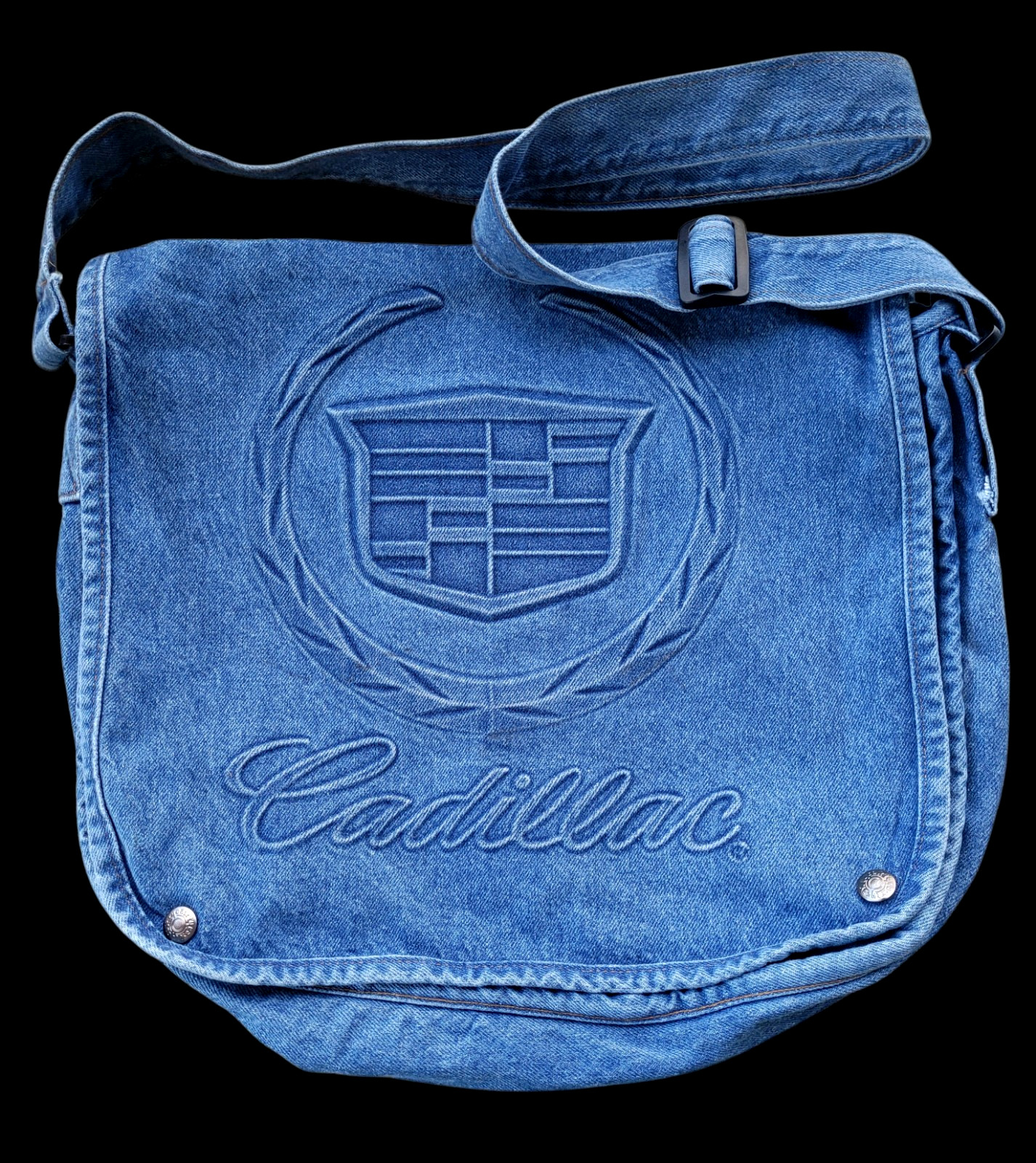 NWOT Authentic Prime Union Wear USA Denim GM Cadillac Embossed Mesenger Bag Y2K