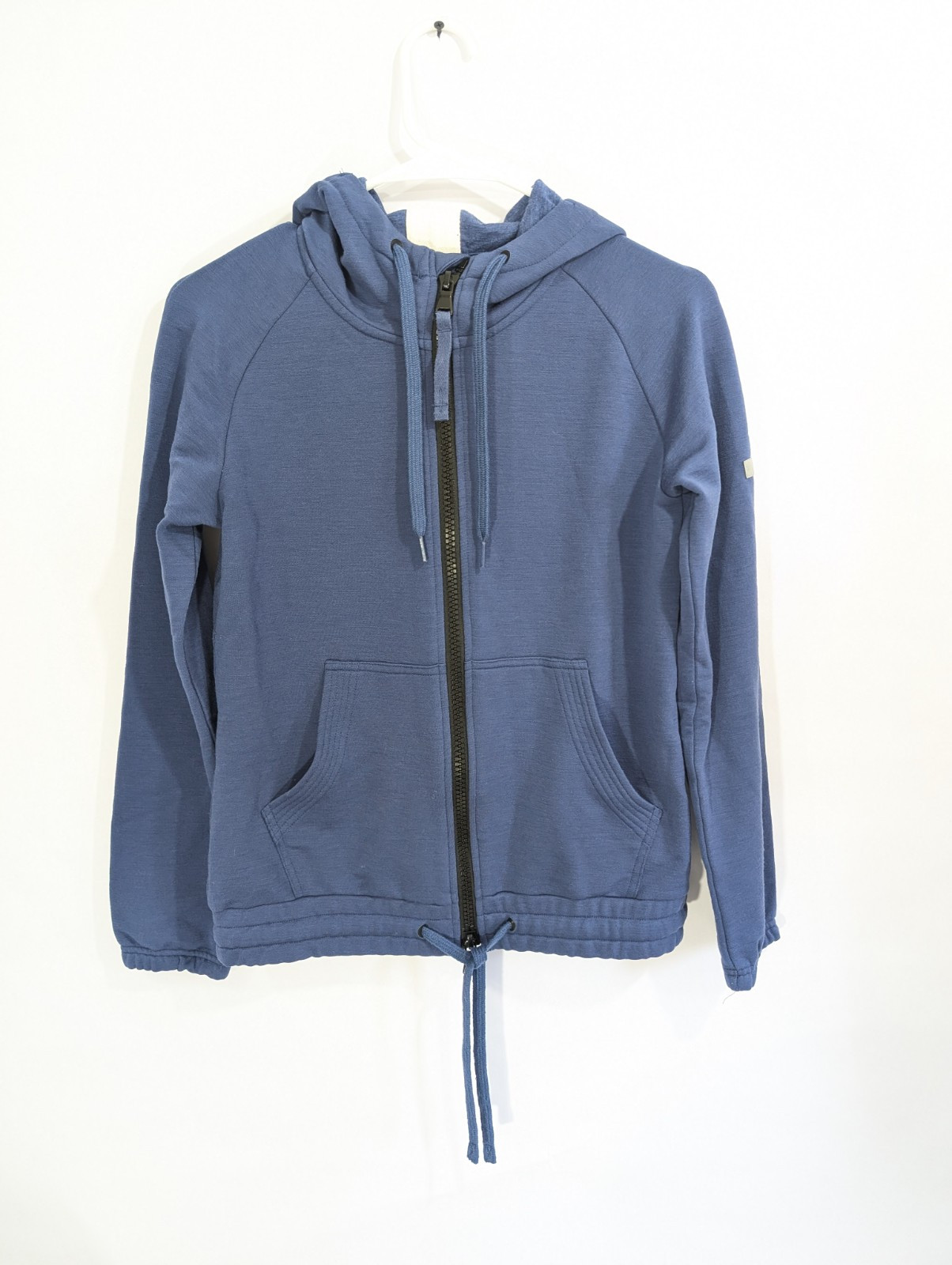 Women Wool Blend Sweatshirt Small Super Natural Hoodie Zipper Pockets layer