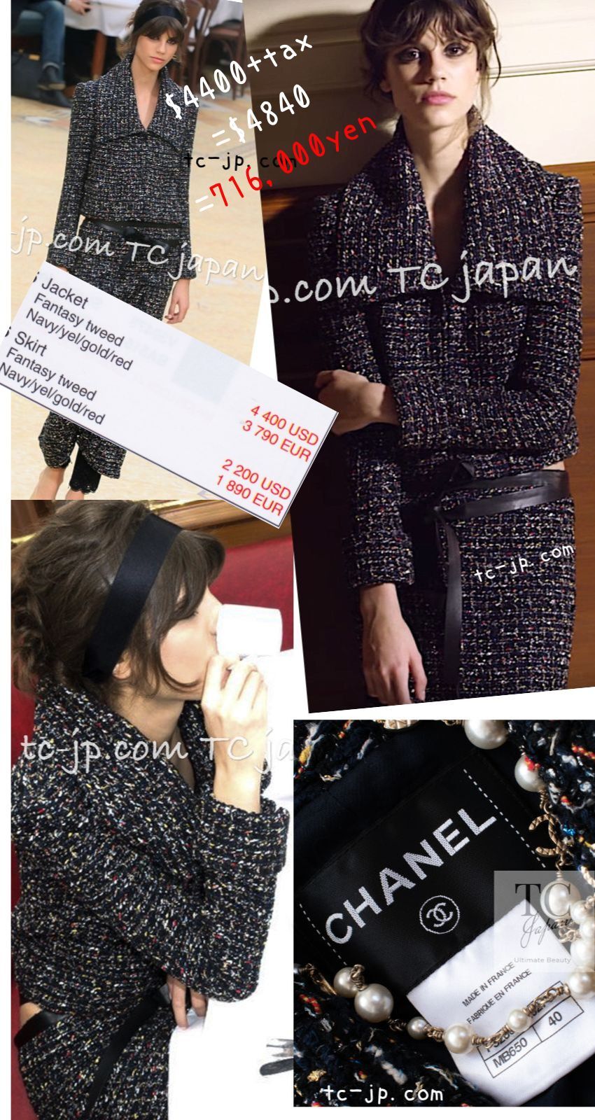 $4.8K CHANEL 15A Black Multicolor Cotton Zipper Fantasy Tweed Jacket 40 US8