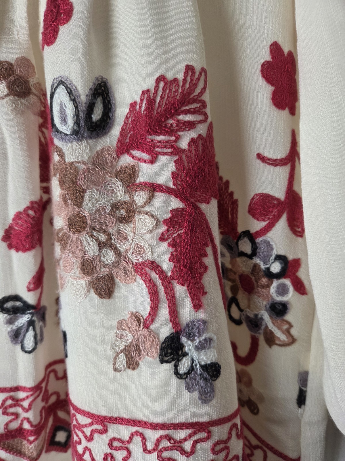 Figueroa & Flower Embroidered Sheer Top Size S