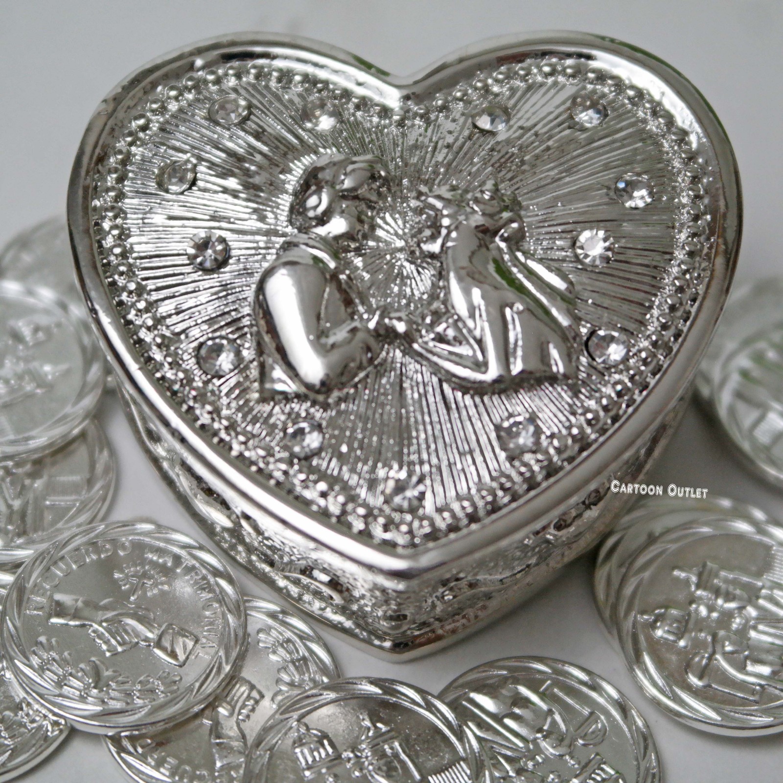 WEDDING CEREMONY Silver HEART ARRAS DE BODA 13 UNITY COINS COUPLE Trending New