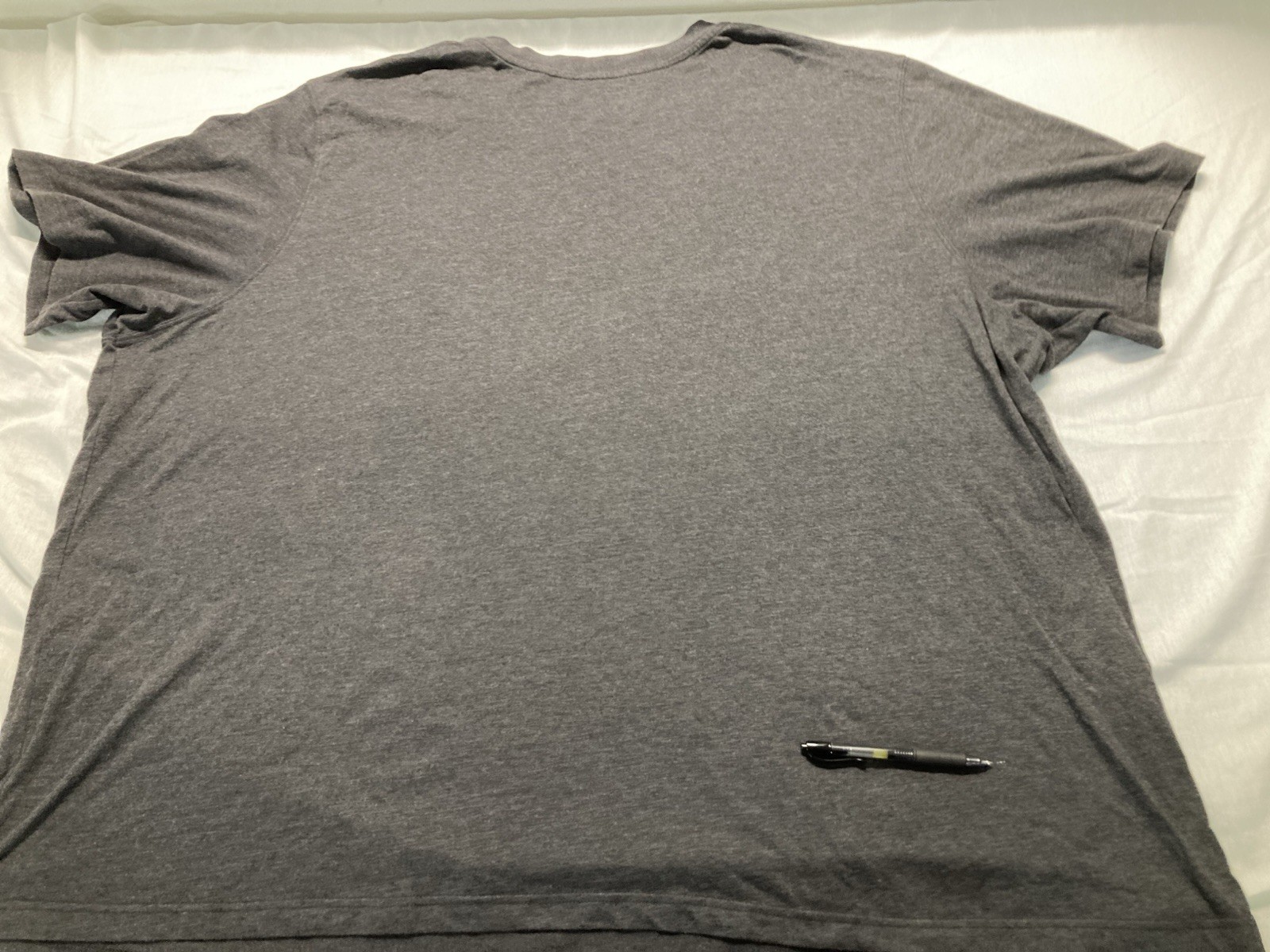 men’s 7xl big Kingsize crewneck s sleeve pocket tee shirt Heather Charcoal Grey