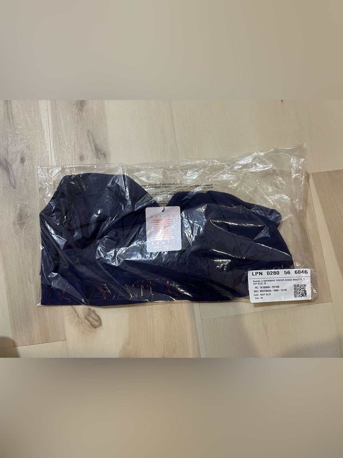 Savage X Fenty NWT Plus Women 3X Vaporwave Forever Savage Bralette in Navy Blue
