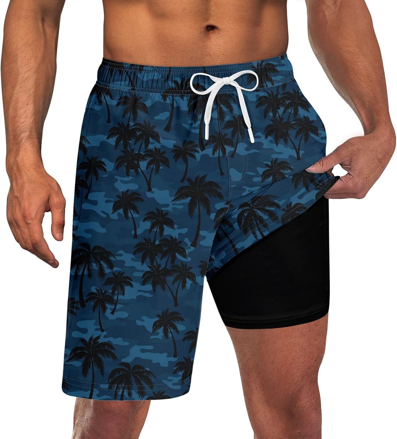 Mens Swim Trunks Quick Dry Compression Liner Pockets 9” Inseam M-3XL UPF 50+
