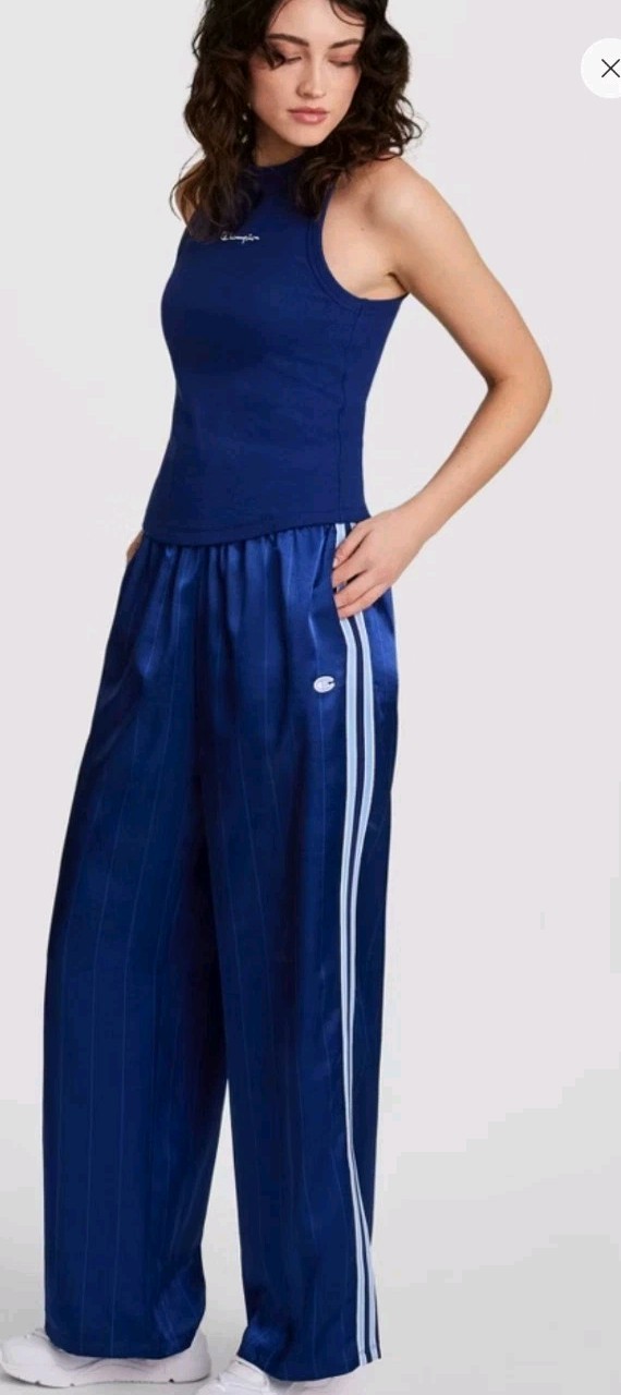 Champion Women’s Game Set Match Pants – Blue Depths Pinstripe L