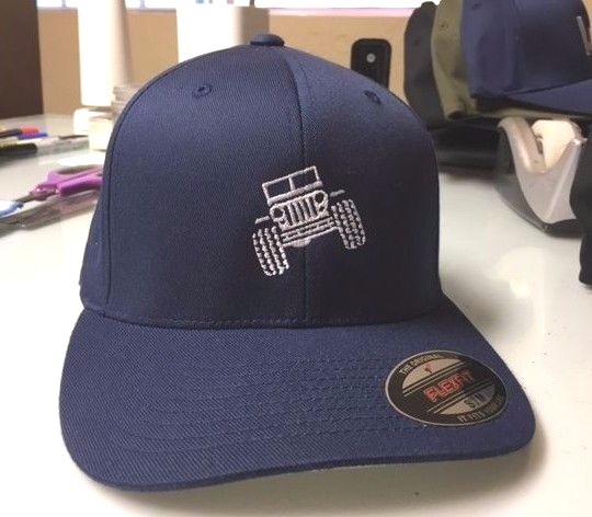 Jeep 4X4 Off Road Wrangler Embroidered Flexfit Ball Cap Hat Black Olive or Navy