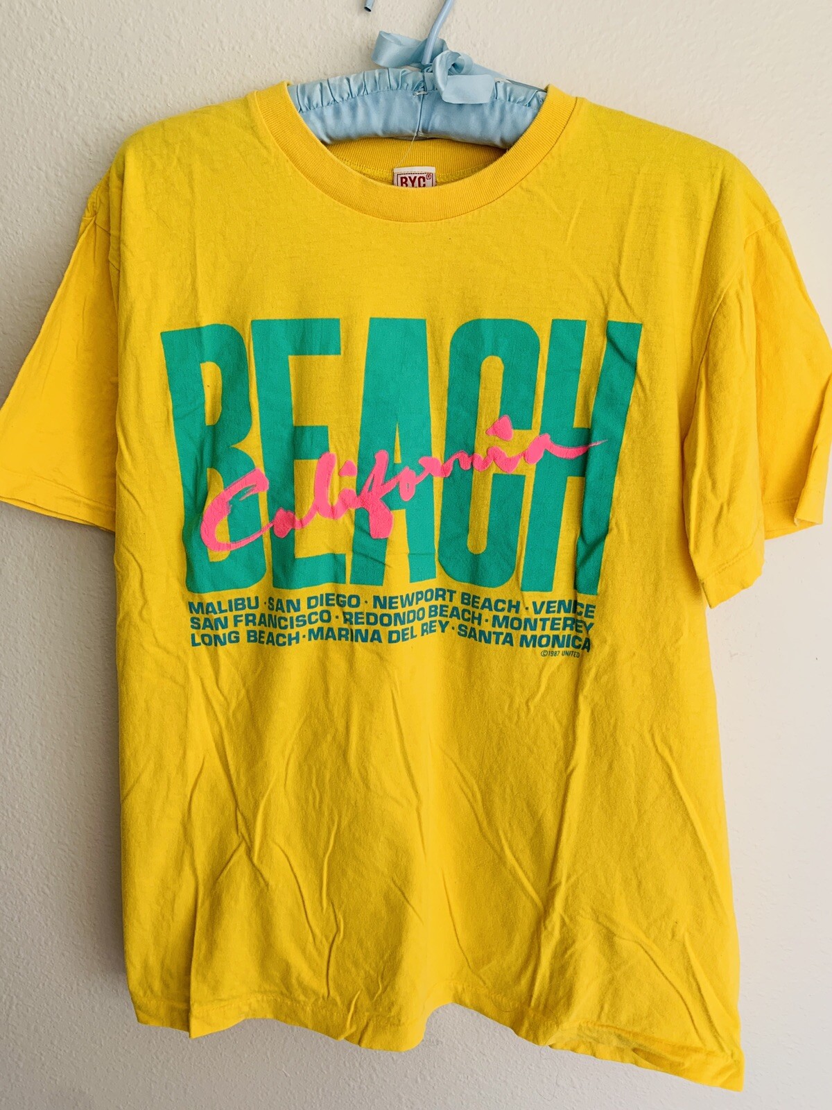 XL Vintage BYC California Beach T-shirt 80s 90s SoCal Surf Retro Hipster Unisex