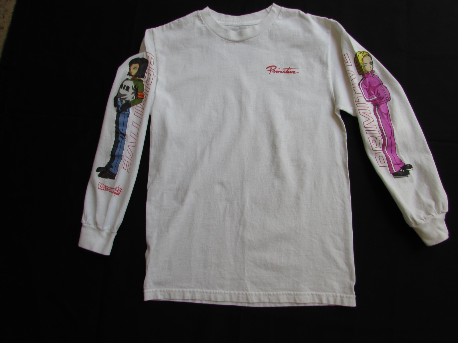 Dragon Ball Super Primitive Shirt Men White Long Sleeve Shrink After Washed Sz S