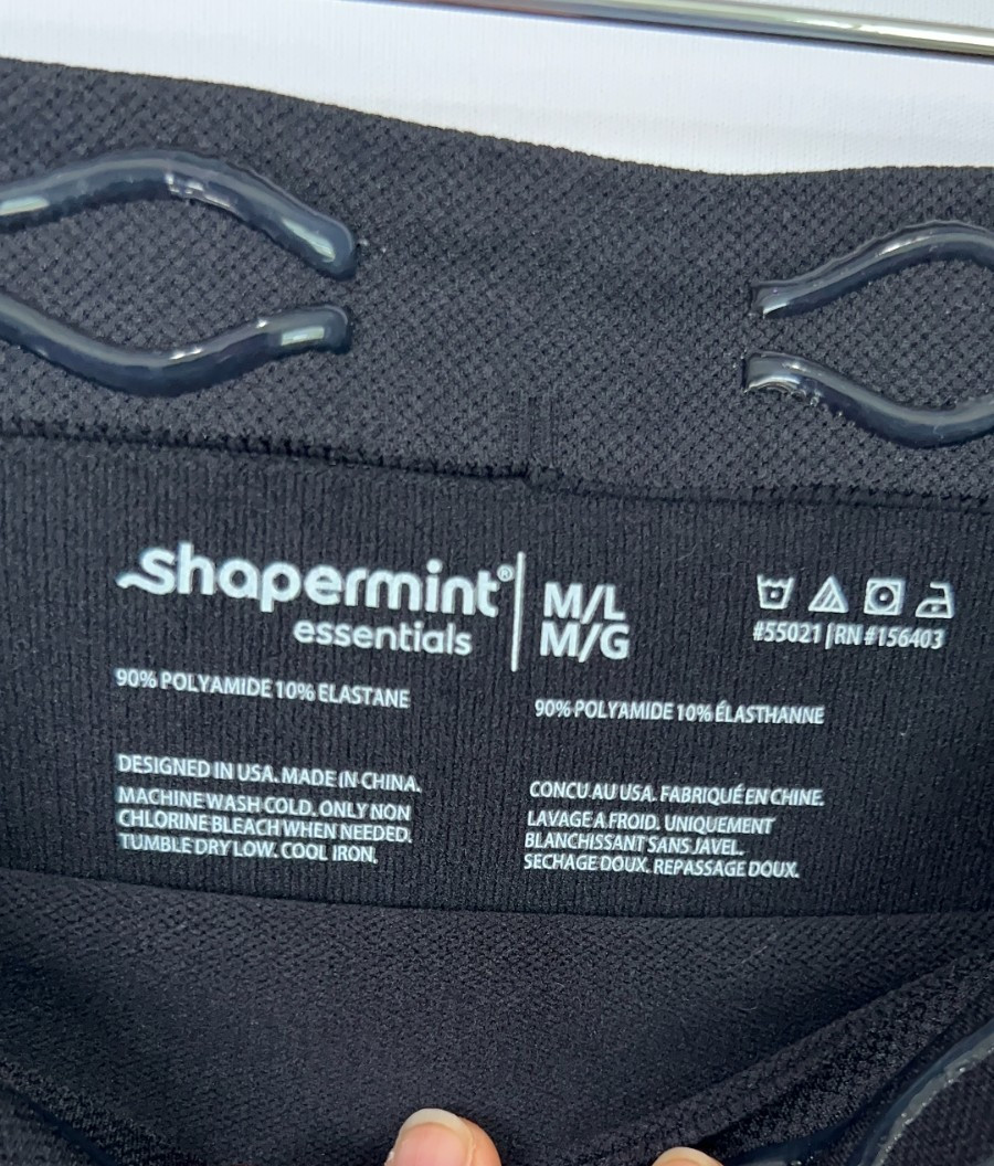 Shapermint Essentials M/L Black Seamless Shapewear Tummy Control Thigh Slimmer