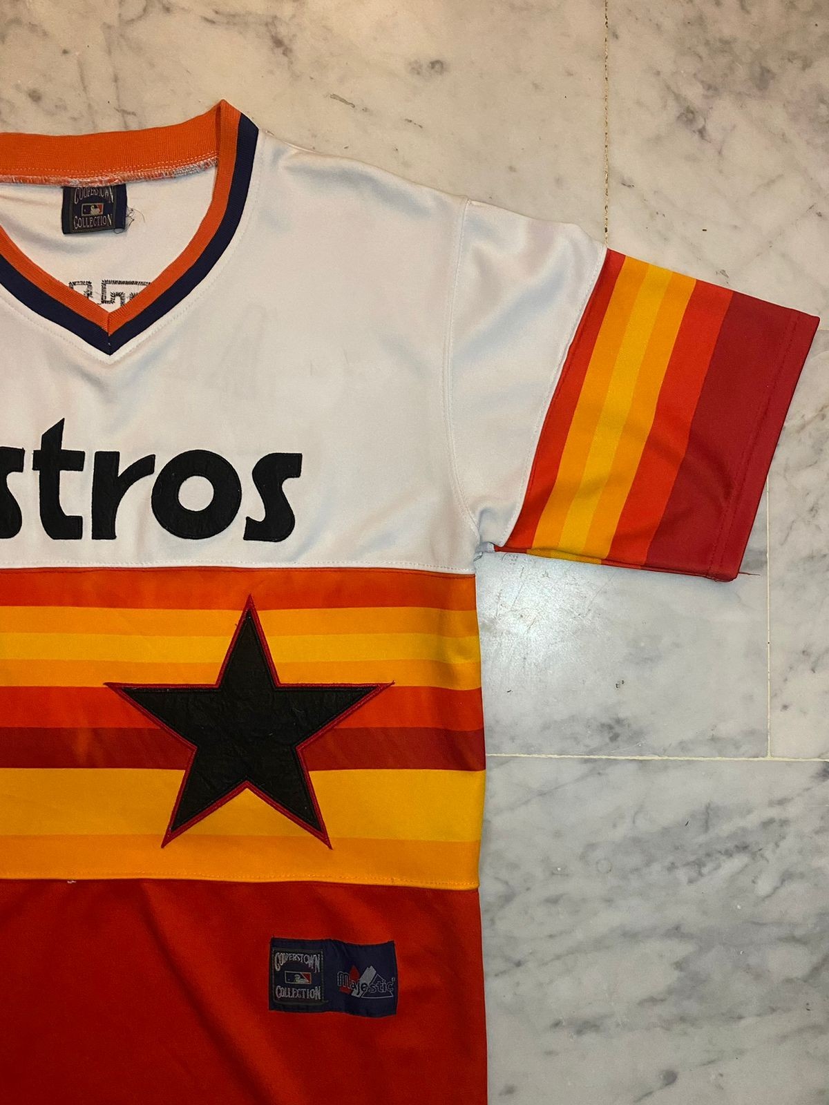 Vintage 90s Houston Astros Majestic Cooperstown Collection Rainbow Jersey L