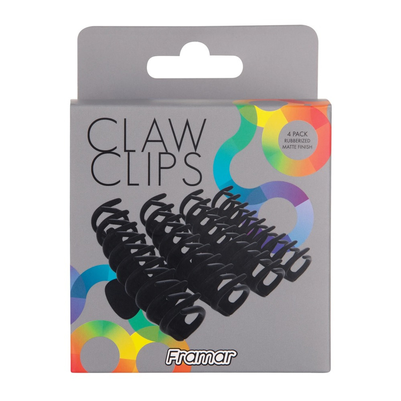 Large Hair Claw Clips for All Hair Types Hair – 4 Pack Black