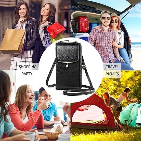 Cell Phone Purse Crossbody Bag with Card Slots for Women Compatible