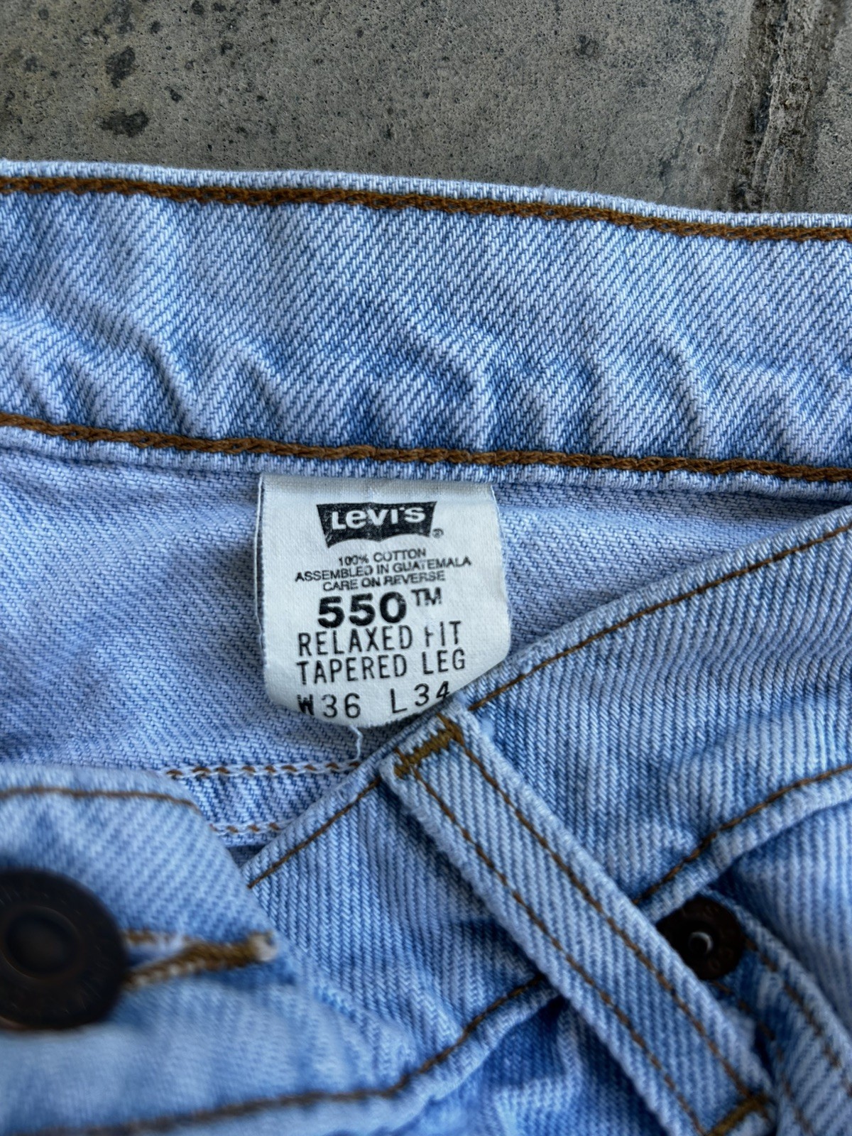 Vtg Levis 550 Orange Tab Relaxed Fit Blue Jeans 36×34
