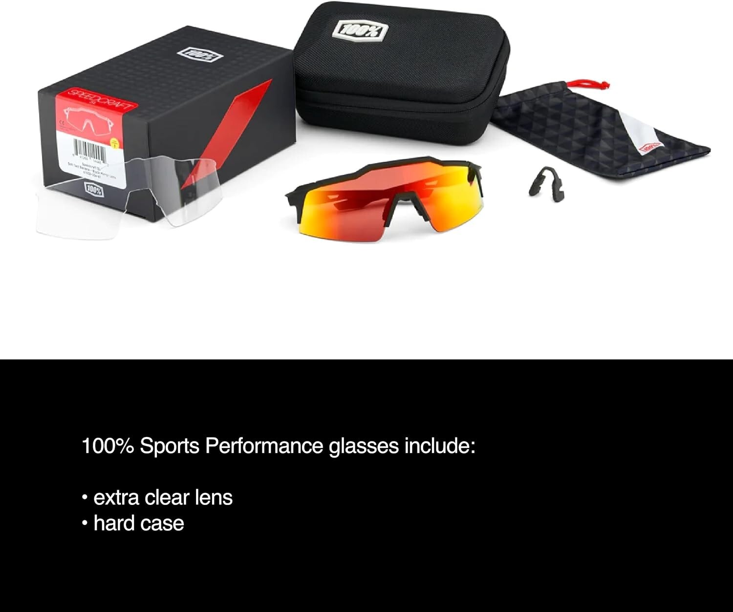 100% Racetrap 3.0 Performance HD Sunglasses Sport HiPER Black Mirror Lens UV400