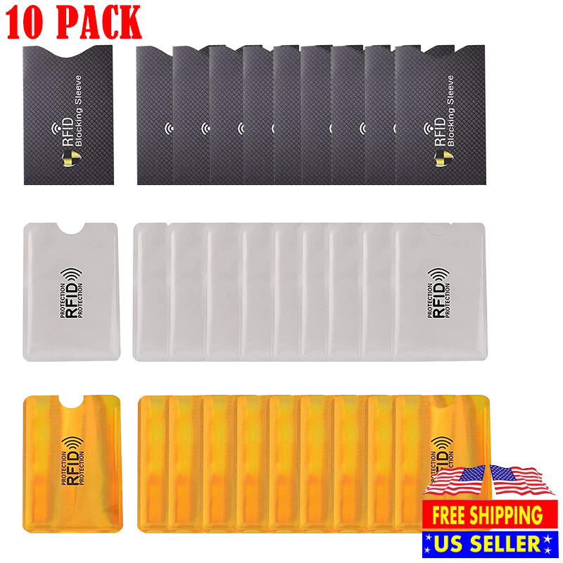 10PCS Anti RFID Blocking Card Sleeve-Secure Credit/Debit Card Holder ID Wallet