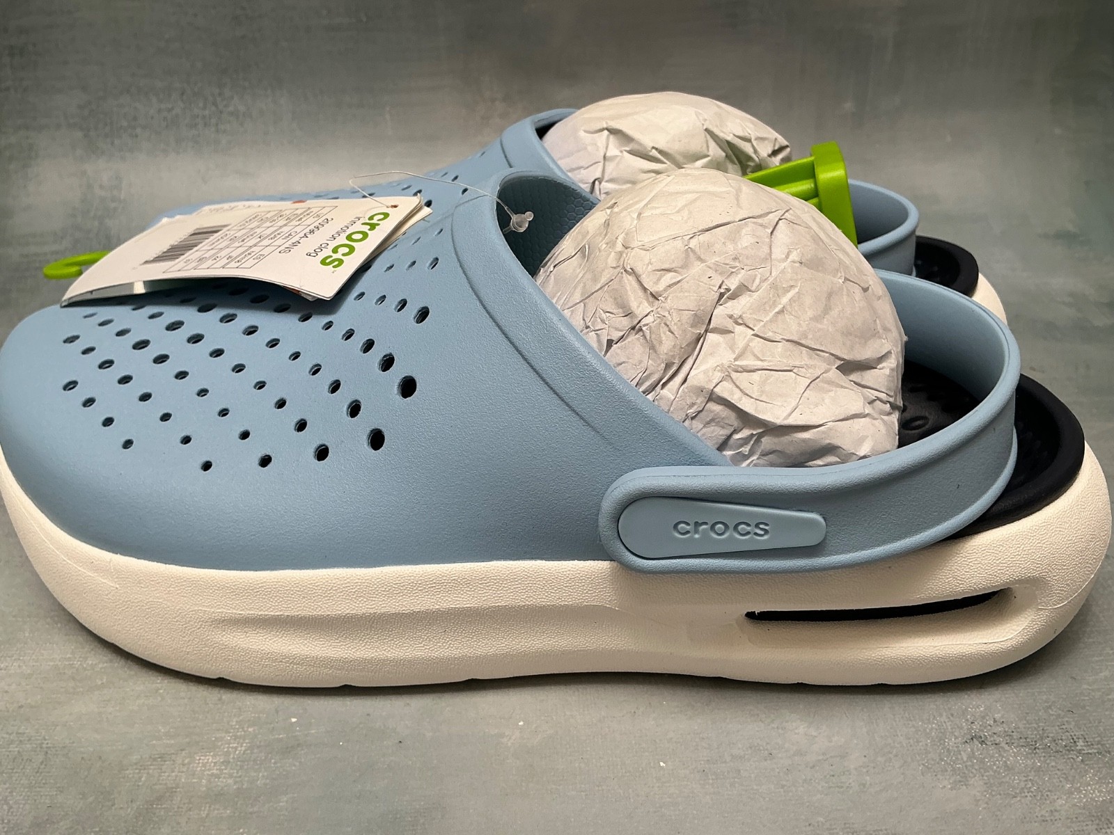 Crocs In Motion Calcite Light Blue Clog W/8 M/6 NWT