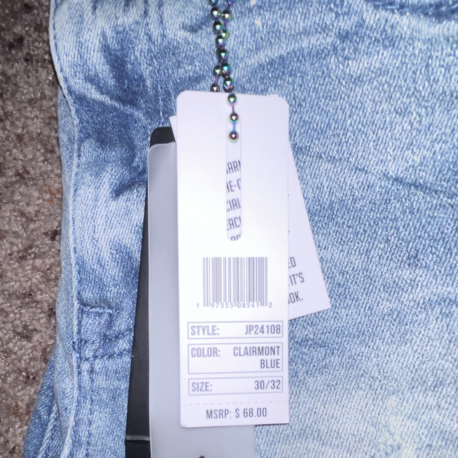 Smoke Rise Men’s Slim Skinny Jeans Light Wash Distressed Mid Rise 5-Pocket