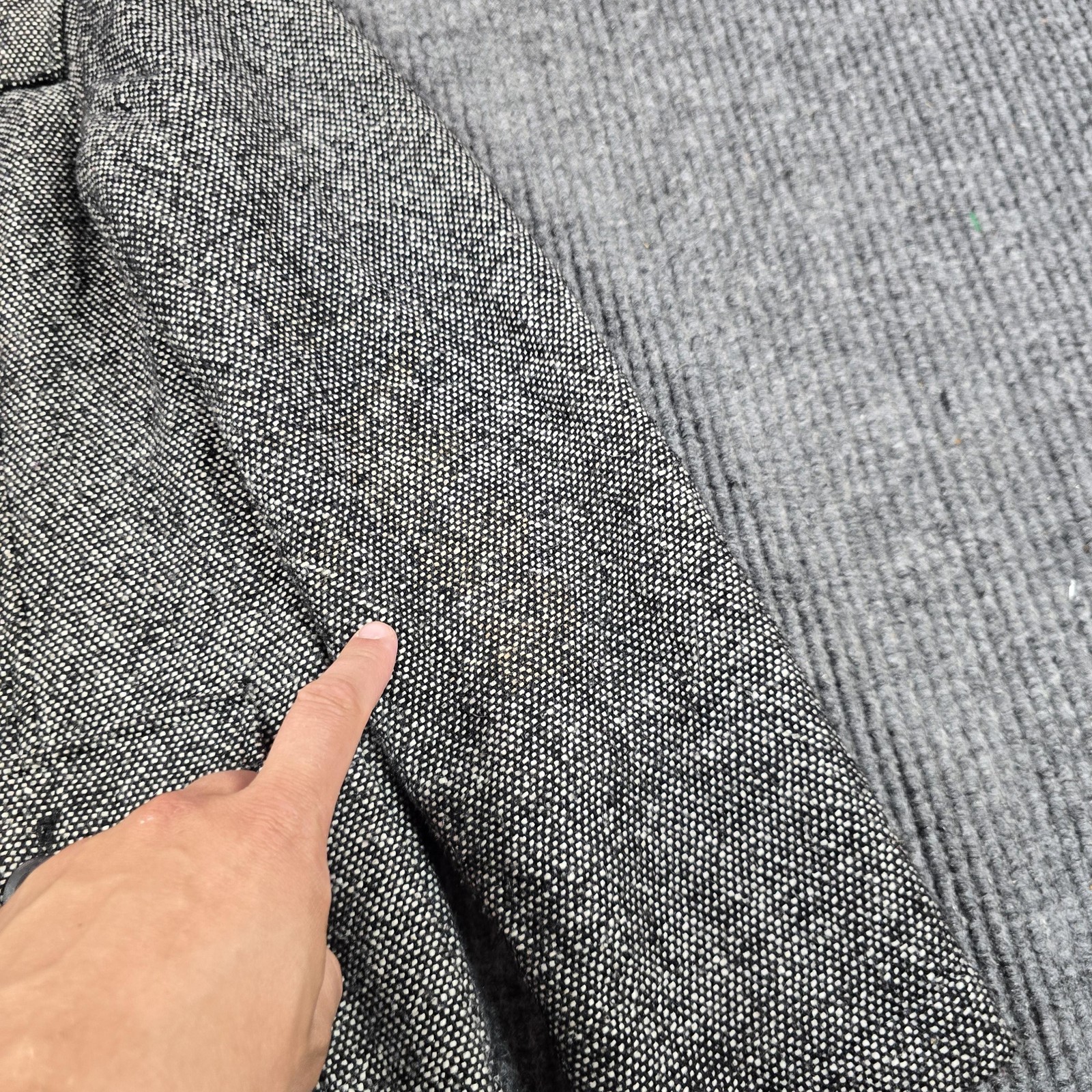 PrAna Coat Womens Small Gray Tweed Hooded Toggle Parka Lined Insulated Pockets