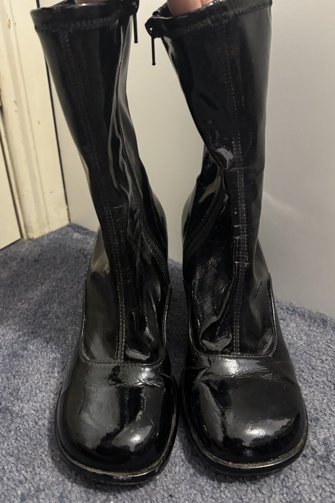 ASOS – Mid Calf Boots – Black Patent AU8