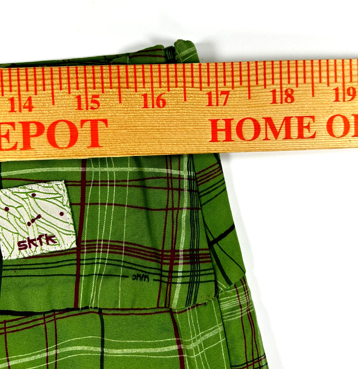 Skunk Funk Elisenda Womens Green Bermuda Plaid Knicker Pants Size 5 NWT Side Zip
