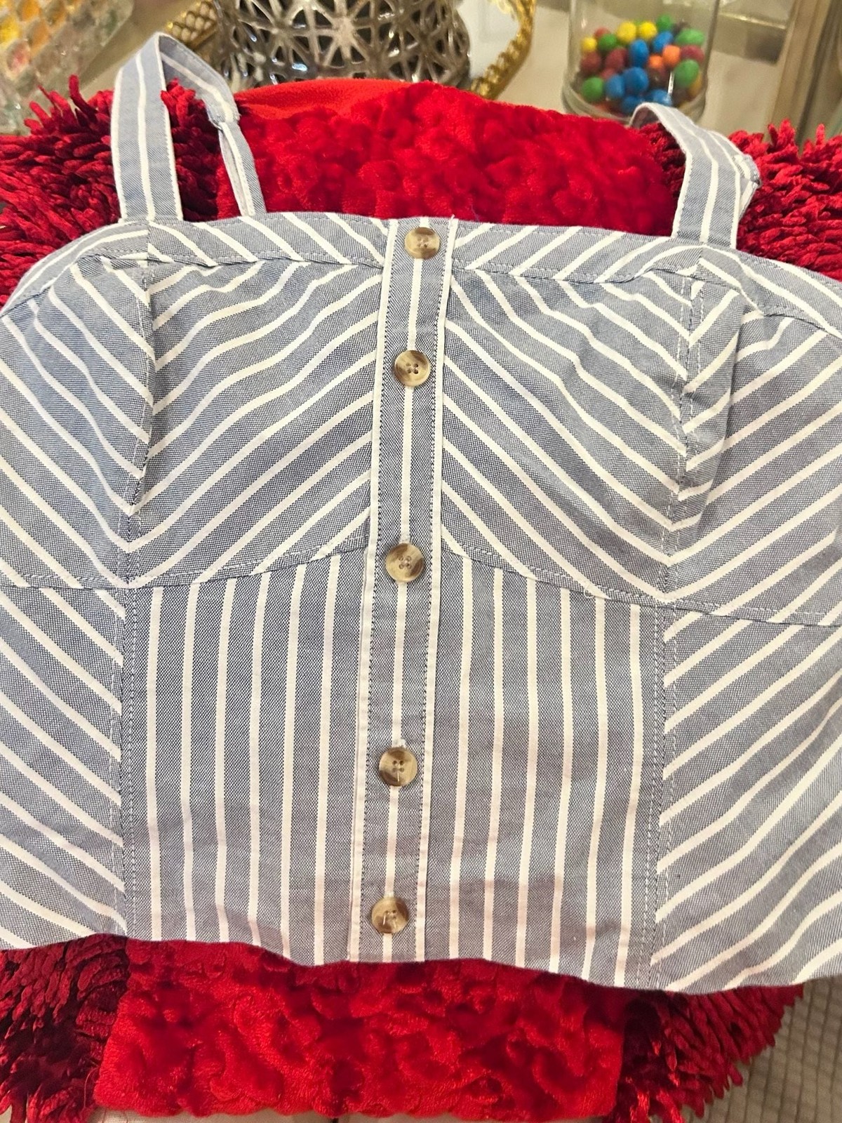 Abercrombie & Fitch Striped Smocked Corset Tank Top Size S