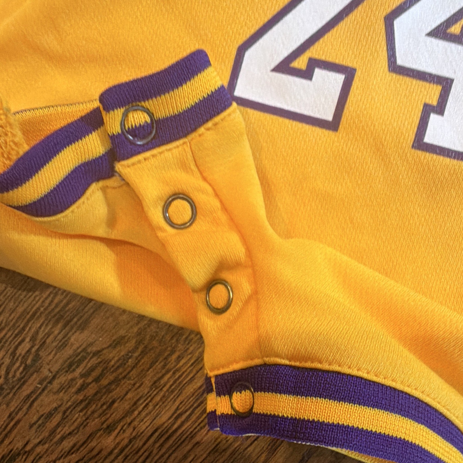 adidas NBA LA Lakers Kobe Bryant #24 Yellow/Purple Mesh One-Piece 12M Snap