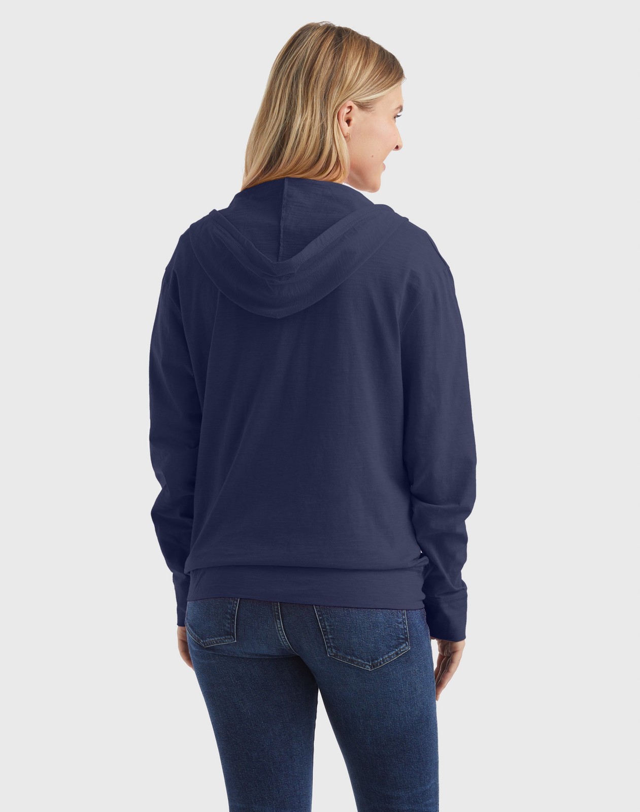 Hanes Women’s Hoodie Lightweight Pockets Slub Jersey Full Zip Sweatshirt Casual
