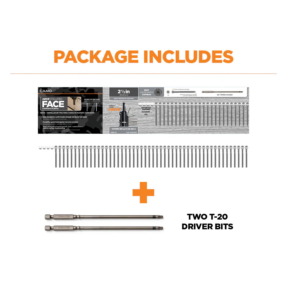 CAMO #10 x 2-1/2-in Composite Deck Screws 1000 -Per Box|14471