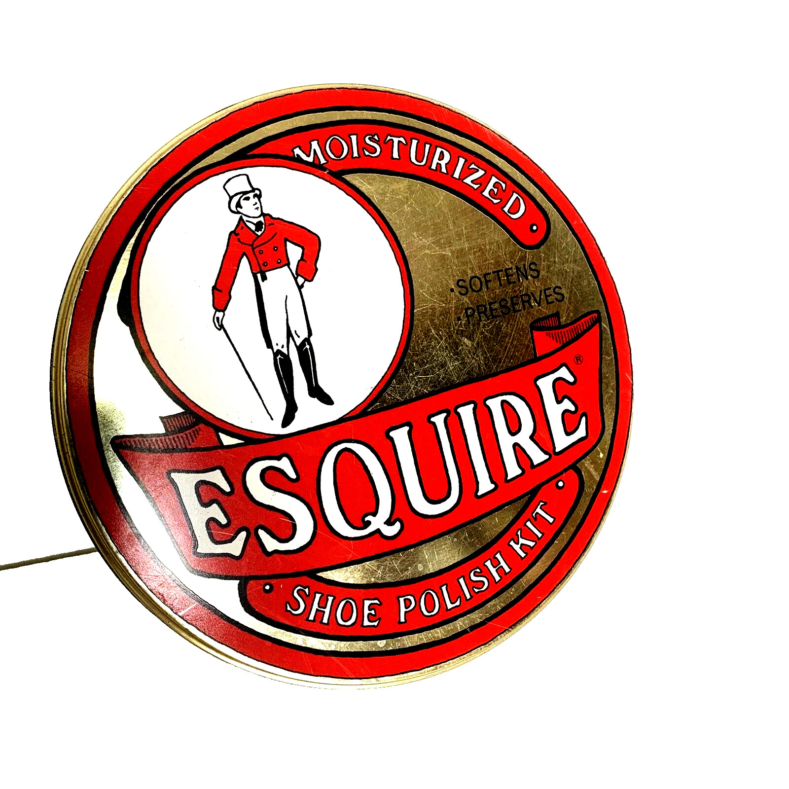 Vintage Esquire Shoe Polish Tin Advertising Collectible Made in England