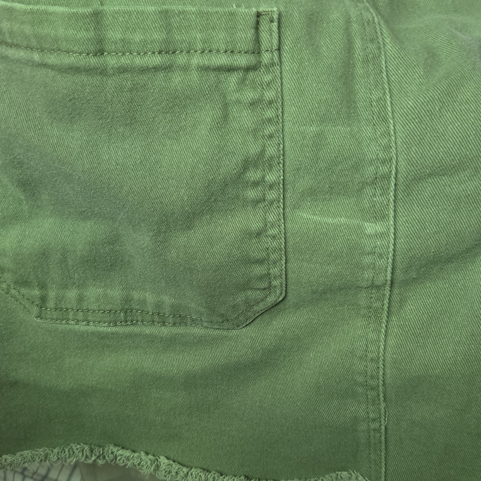 No Boundaries Green Juniors Khaki Jean Skirt XXL (19) Cotton Twill Pockets short