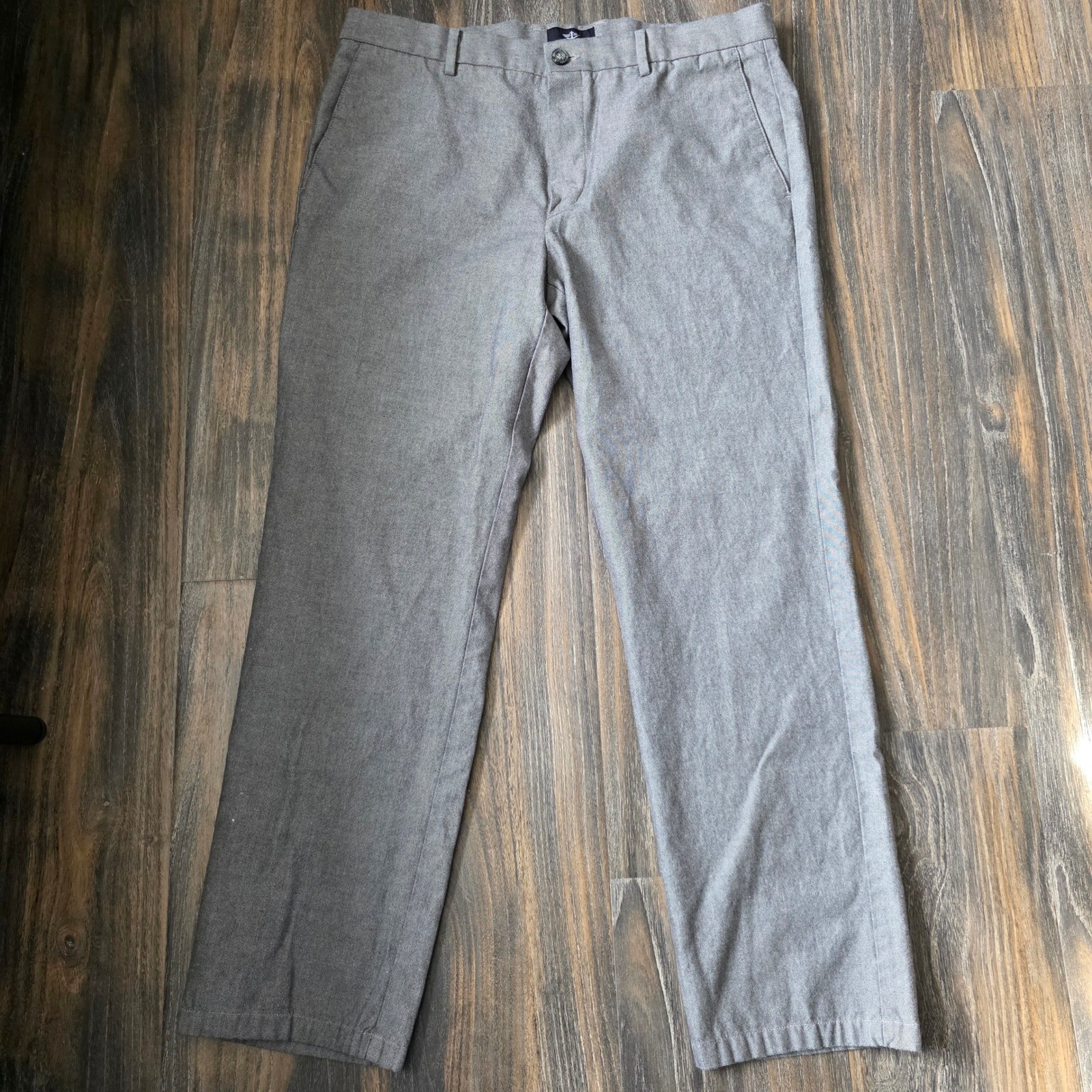 Dockers Mens Slim Fit Flat Front Chino Pants Gray Size 36×30 Cotton Blend Casual