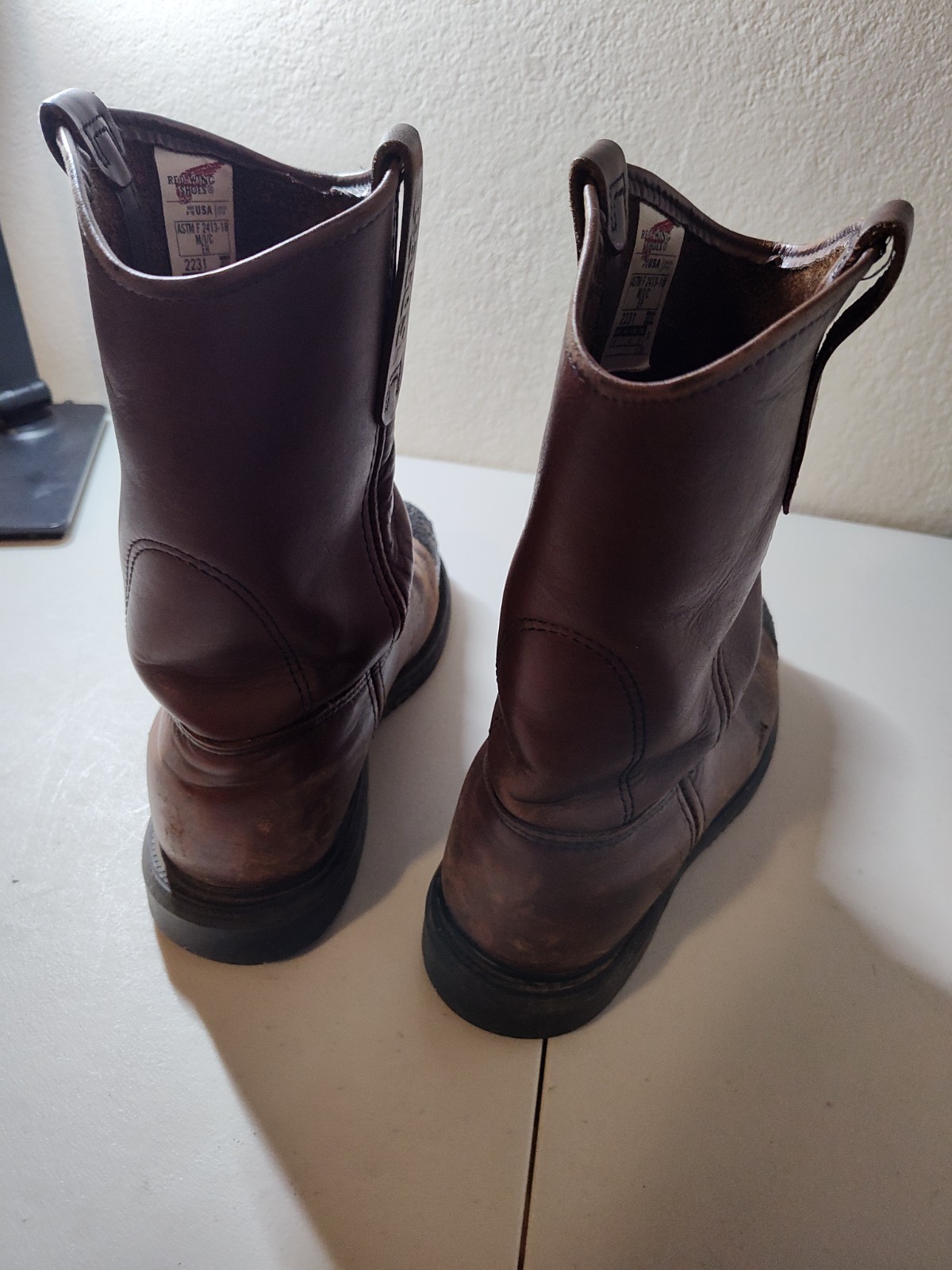Red Wing Shoes 2231 Slip On Steel Toe Boots w. KG’s Boot Guard – US Size 8