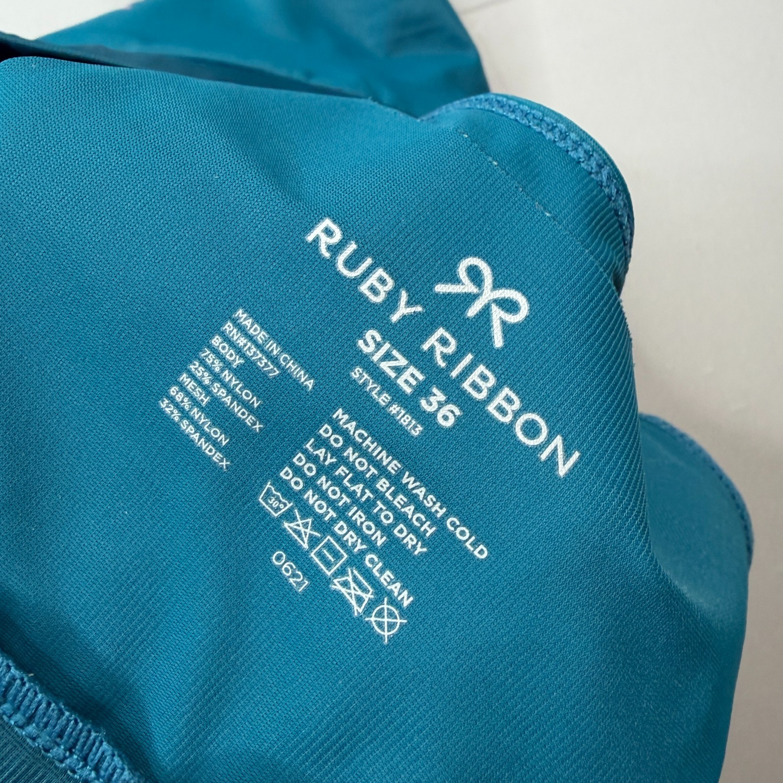 Ruby Ribbon Demiette Bra 36 Reina 1813 Wireless Convertible Strap Blue