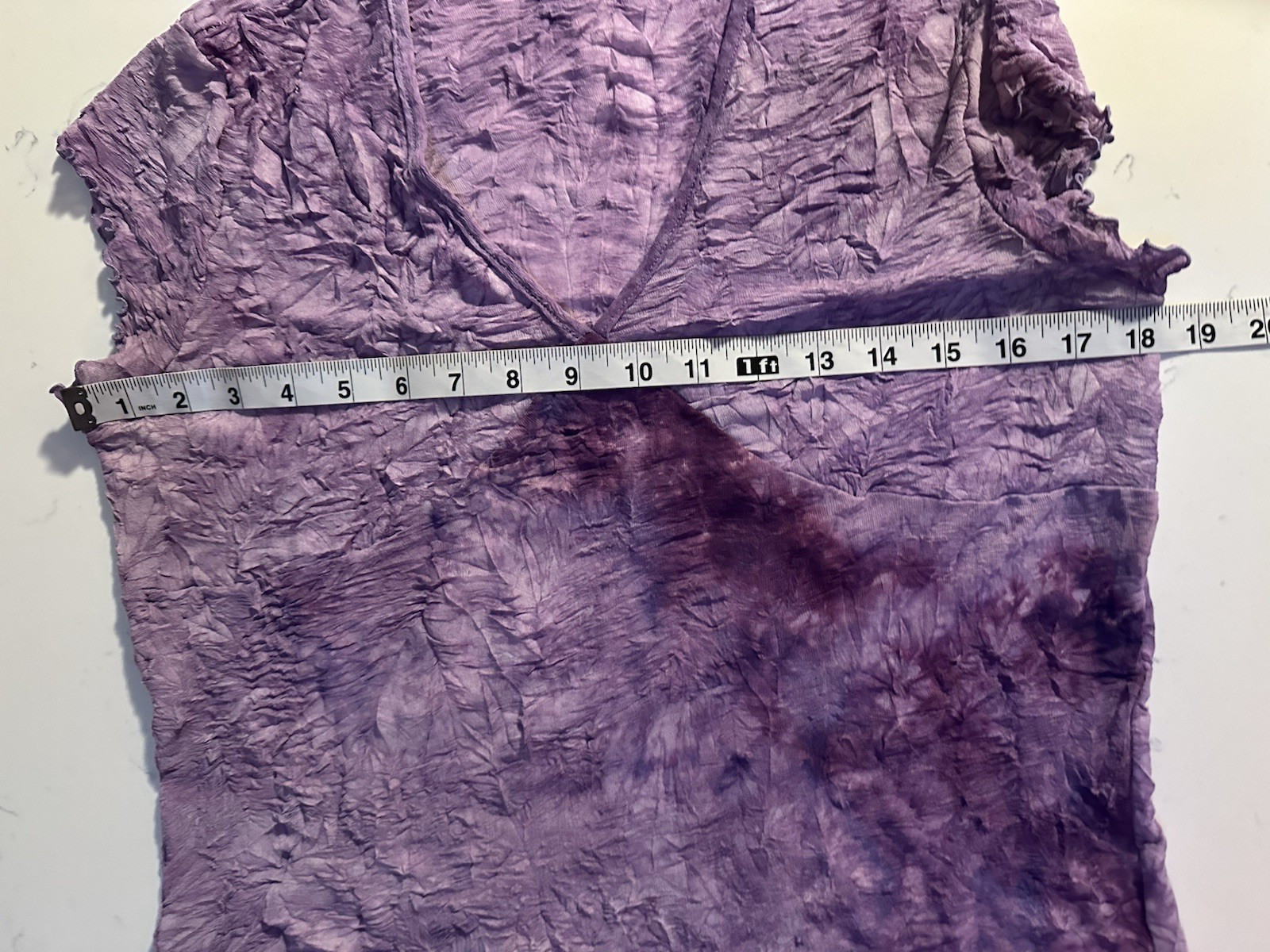 Vtg Y2K Babydoll Top Purple Crinkle Mesh Stretch Whimsigoth Fairy Grunge 90s 1X