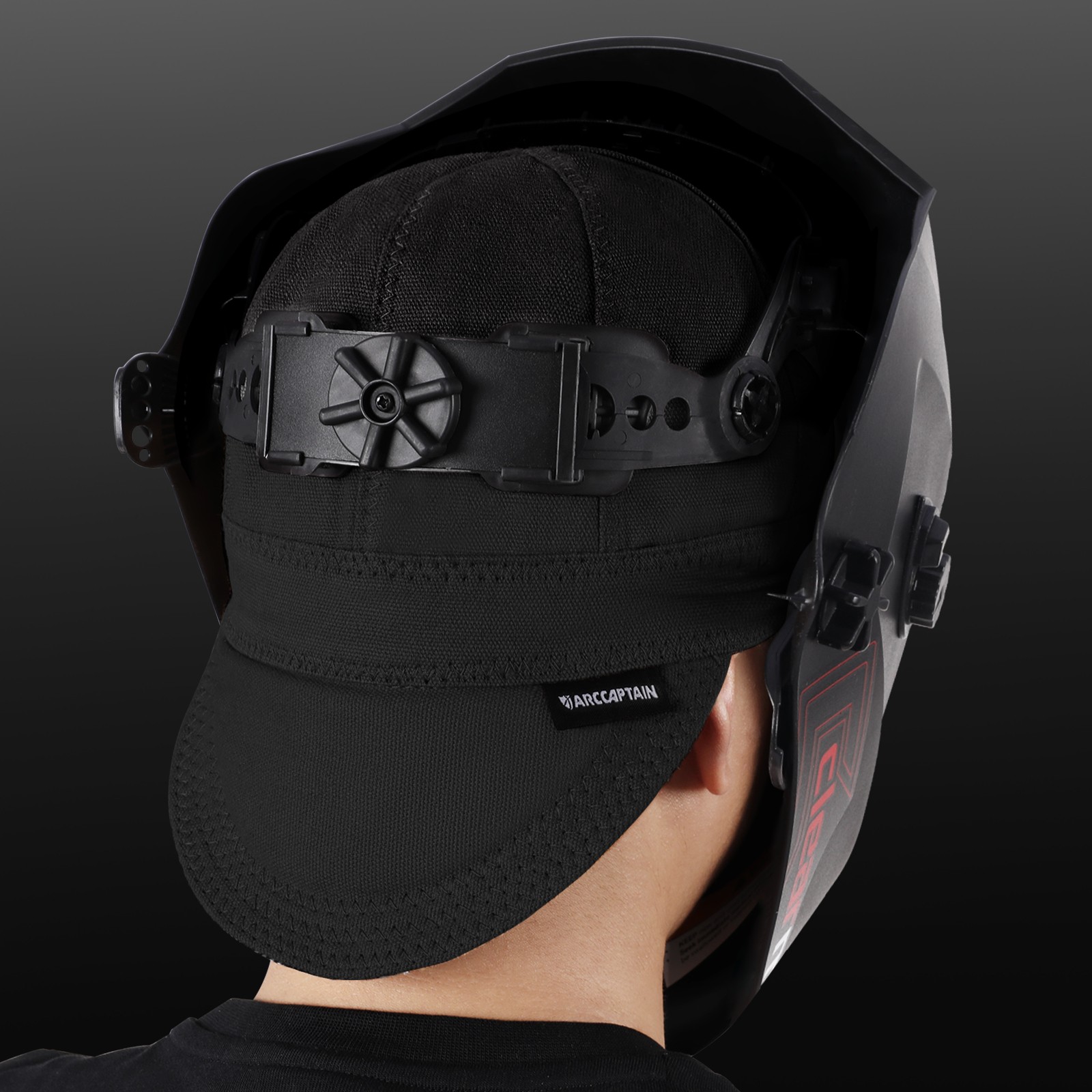 ARCCAPTAIN Welding Cap Reversible Welder Hat with Elastic Retractable Band Black