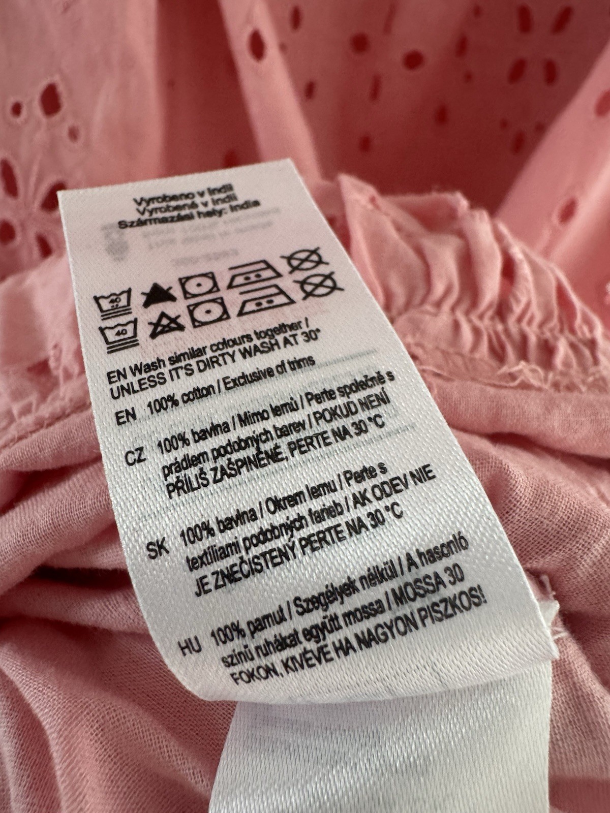 F&F Pink Broderie Anglaise Summer Dress UK 20 Puff Sleeve Cotton Off Shoulder
