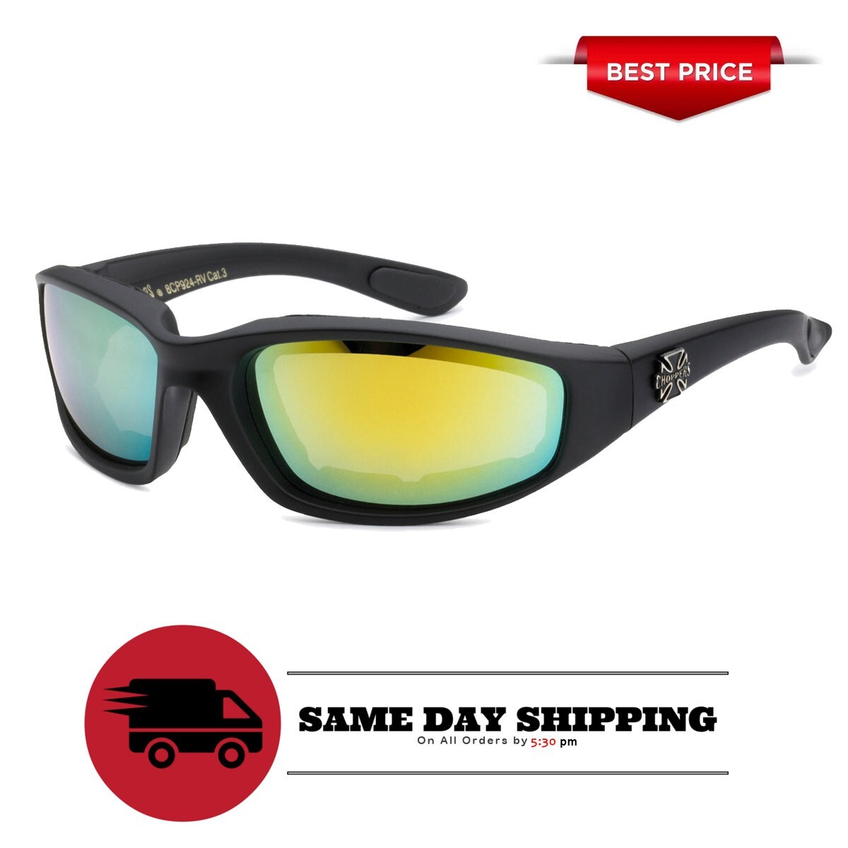 1/3 Pair Motorcycle Sports Biker Riding Glasses Padded Wind Resistant Sunglasses