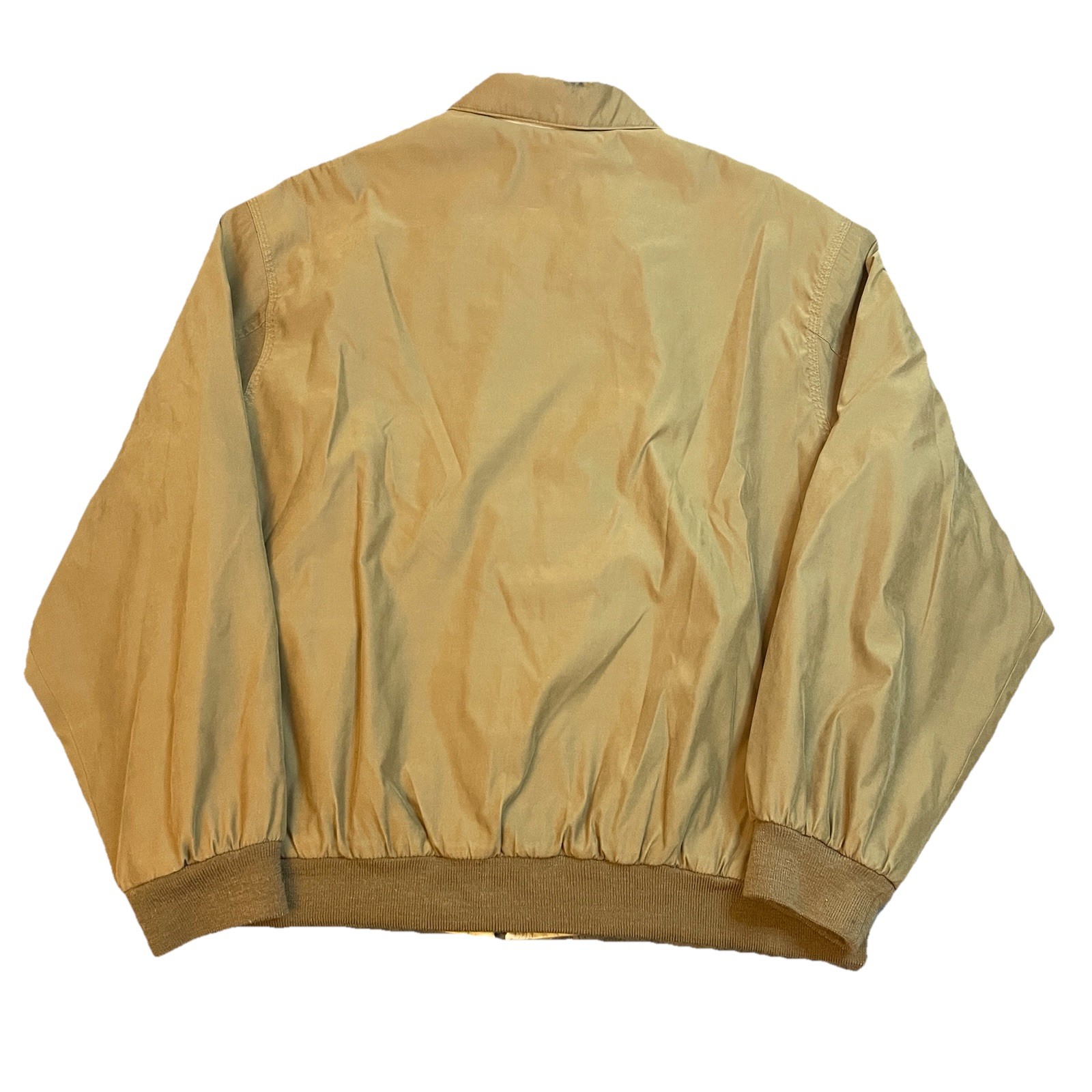 Vintage Weatherproof Bomber Jacket Windbreaker Mens XL Tan Zip Up Pockets Casual
