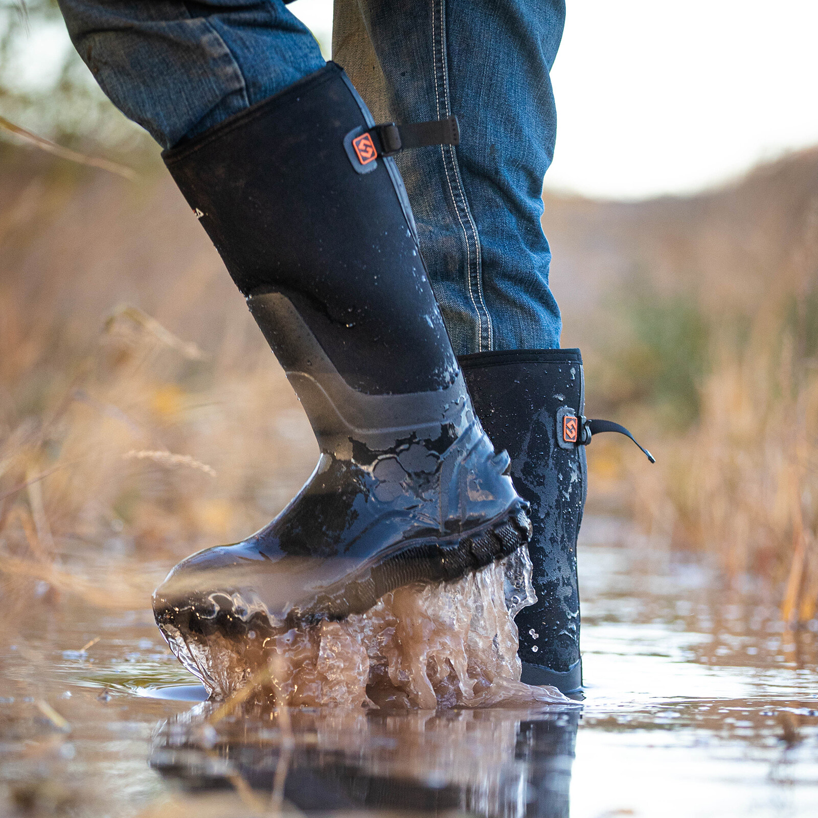 HISEA Men’s Rain Boots Waterproof Insulated Fishing Hunting Farm Mud Work Boots