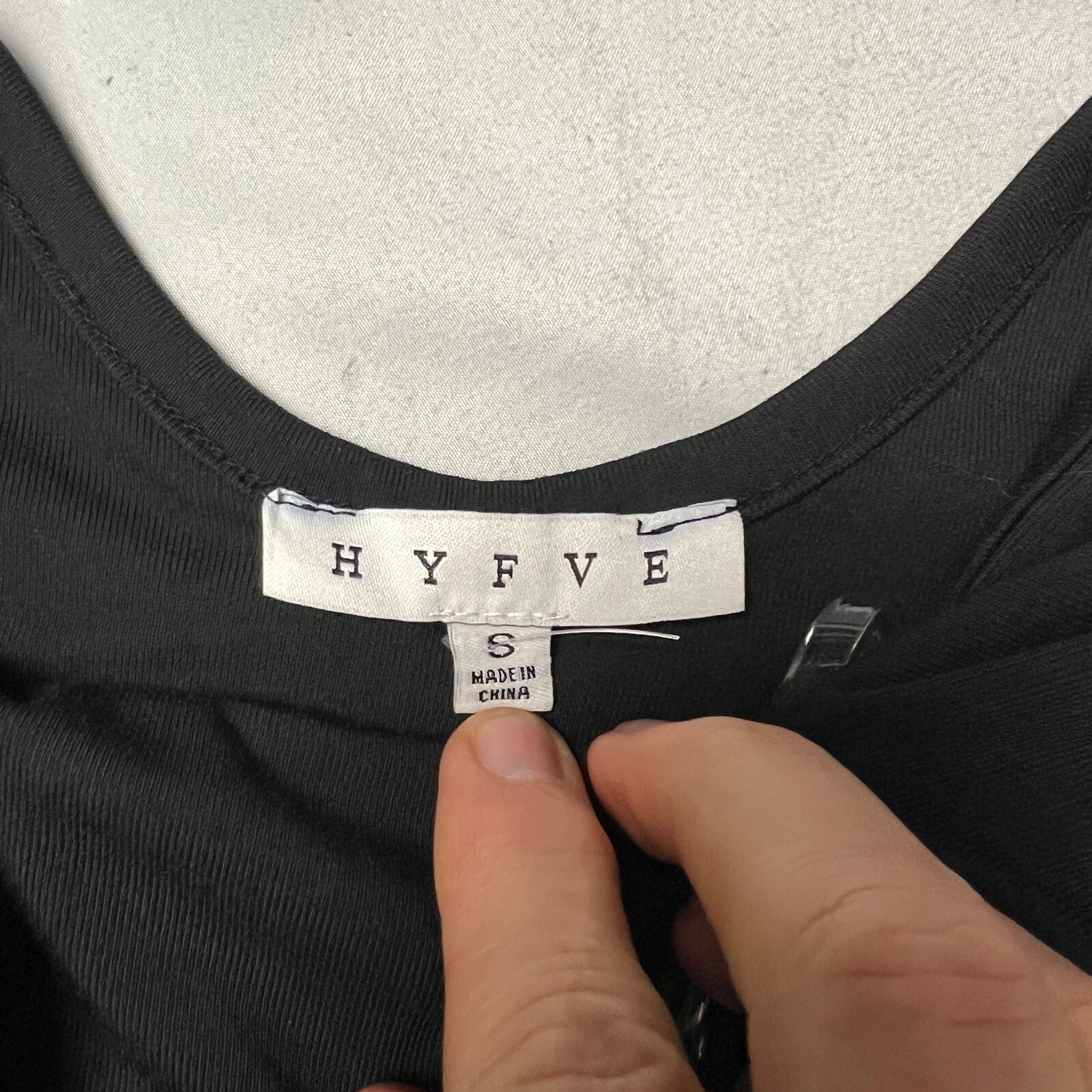 HYFVE Long Sleeve Lightweight Top Low Cut Back Casual Base Layer Black Size S