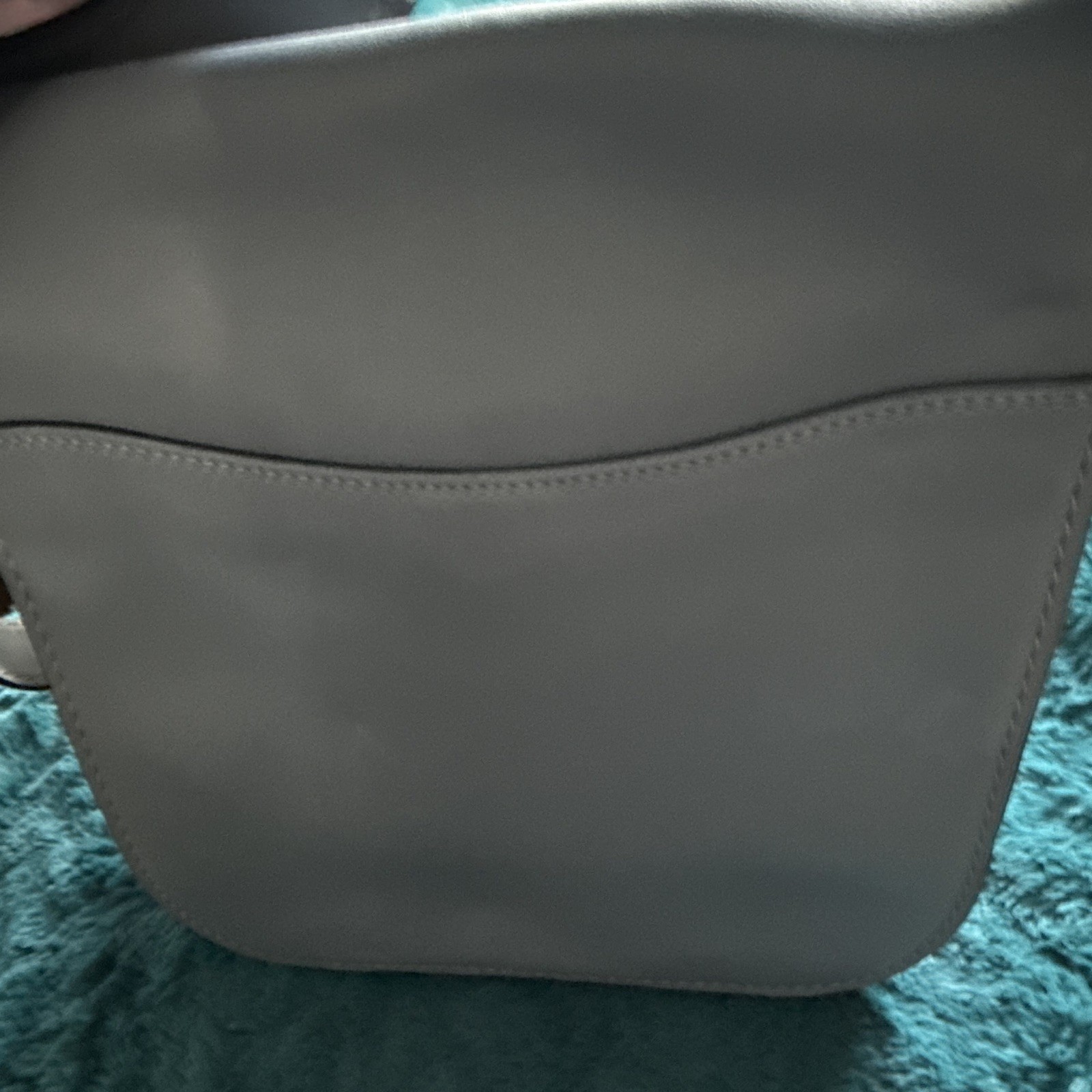 Coach Gray Light Blue Black Colorblock Shoulder Bag Buckle Flap Black Hardware
